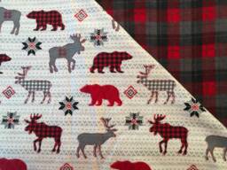 Plaid Winter Animals Baby Blanket