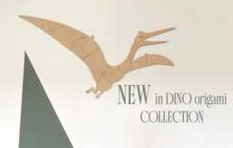Origami Pterodactyl Wall Art - Wooden Dinosaur Decor Modern Plywood Sculpture Prehistoric Animal Gift - thumbnail 1
