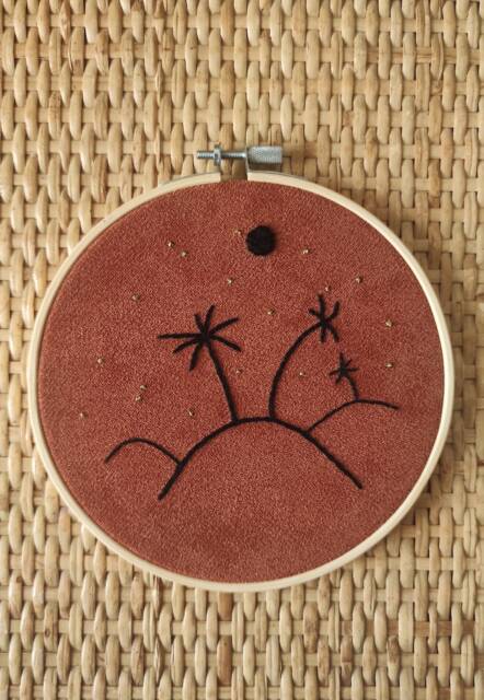 Night in The Desert Wall Embroidery - Souvenirs De Vacances Collection - image 1