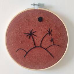 Night in The Desert Wall Embroidery - Souvenirs De Vacances Collection - thumbnail 3