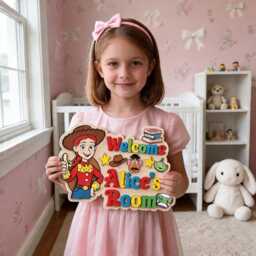 Personalized Toy Story Wooden Name Sign, Custom Kids Wall Decor, Room Bedroom Sign Story, Kid - thumbnail 4