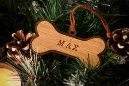 Christmas Personalised Dog Decoration - Layered Wood Tree
