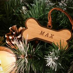 Christmas Personalised Dog Decoration - Layered Wood Tree - thumbnail 3