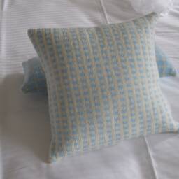 Hand-Knitted Cushion, Praline Collection, Wool, Home Decoration, Decorative Art, Square Unique Piece - thumbnail 2
