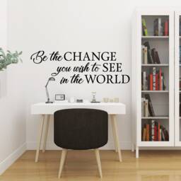 Gandhi Quote Wall Decal Be The Change, Inspirational Vinyl Art - thumbnail 3