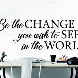 Gandhi Quote Wall Decal Be The Change, Inspirational Vinyl Art - thumbnail 2