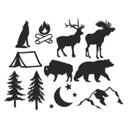 Animal Shapes Wall Paper Decals, Forest Paper, Wild West Nursery Moose Decals - thumbnail 3