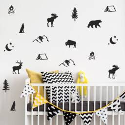 Animal Shapes Wall Paper Decals, Forest Paper, Wild West Nursery Moose Decals - thumbnail 2