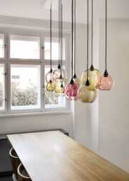 Large 11-Light Glass Chandelier Rectangular Multi Pendant Lighting For Dining Table & Kitchen Island