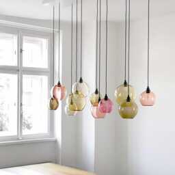 Large 11-Light Glass Chandelier Rectangular Multi Pendant Lighting For Dining Table & Kitchen Island - thumbnail 2