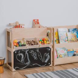 Set Of 2 Montessori Bookshelf Midi Seating Module Baby Registry Item Gift For Kids - thumbnail 3