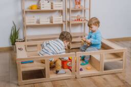 Set Of 2 Montessori Bookshelf Midi Seating Module Baby Registry Item Gift For Kids