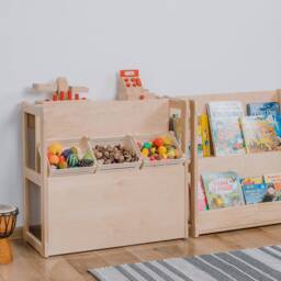Set Of 2 Montessori Bookshelf Midi Seating Module Baby Registry Item Gift For Kids - thumbnail 2