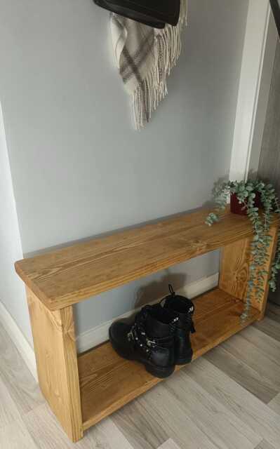 Handmade Rustic Wooden Shoe Bench One Shelf - Many Colours & Sizes - image 1