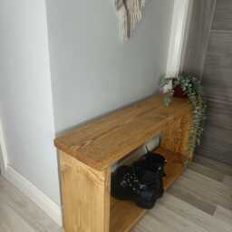 Handmade Rustic Wooden Shoe Bench One Shelf - Many Colours & Sizes - thumbnail 3
