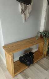 Handmade Rustic Wooden Shoe Bench One Shelf - Many Colours & Sizes - thumbnail 1