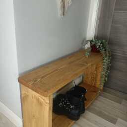 Handmade Rustic Wooden Shoe Bench One Shelf - Many Colours & Sizes - thumbnail 2