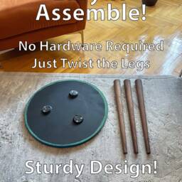 Handmade Live Edge Oleaster Resin Side Table, 20 Inch, Round Design - thumbnail 4