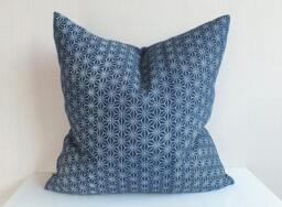 Hmong Pillow Blue Cushions Indigo Batik Throw Cushion Boho Chic Living-Room Decorative Sofa Pillows - thumbnail 1