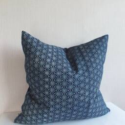 Hmong Pillow Blue Cushions Indigo Batik Throw Cushion Boho Chic Living-Room Decorative Sofa Pillows - thumbnail 3