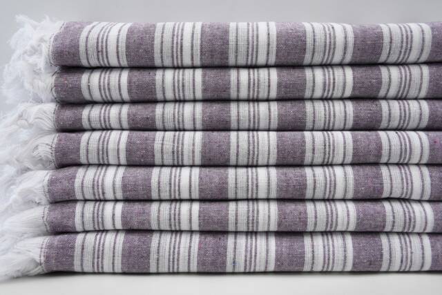 "Dark Purple Towel, Bohemian Towel, Turkish Peshtemal, Thin Towels, Turkish Towel, Peshtemal, 32""x65" - image 1