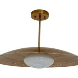 Handmade Brass Sputnik Chandelier Mid Century Modern Perforated Disk Light, 24 Inch - thumbnail 3