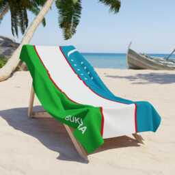 Uzbekistan Beach Towel, Uzbekistan Flag Towel, Of Uzbekistan, Beach Country Gift - thumbnail 1