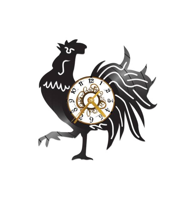 Free Shipping Rooster Themed Vinyl Album Record Clock Made in The > Usa - image 1