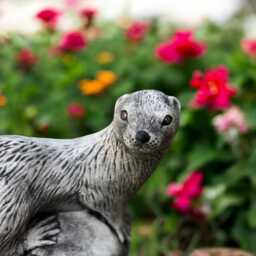 Concrete Otter Statue Stone Wildlife Figure Cement Animal Sculpture Outdoor Garden Decoration Yard Ornament Handmade Decor Otter Lover Gift - thumbnail 4