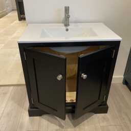 Handmade Vanity Unit - Little Greene Jack Black Solid Wood Cabinet Free Del - thumbnail 3