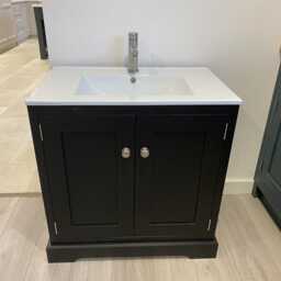 Handmade Vanity Unit - Little Greene Jack Black Solid Wood Cabinet Free Del - thumbnail 2