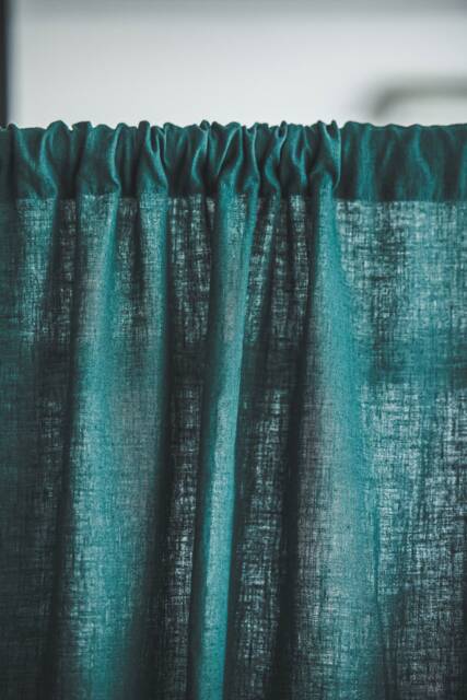 Dark Forest Linen Curtain Panel Soft Natural Drapes, Rod Pocket - image 1