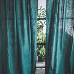 Dark Forest Linen Curtain Panel Soft Natural Drapes, Rod Pocket - thumbnail 2