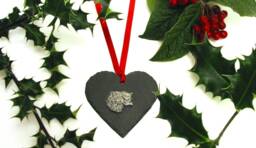 Cat Design Natural Slate Heart - Christmas Tree Decoration 2026 Ornament Lover Gift For Her Mum - thumbnail 1
