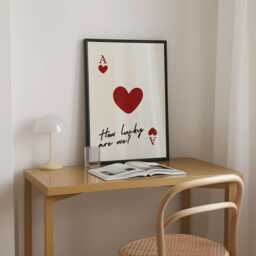 Ace Of Hearts Print Romantic Bedroom Poster, Lucky Card Art - thumbnail 3