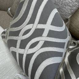 "Prestigious Textiles Amina Pewter Fabric Luxurious Cushion Cover Pillow Sham Throw Size 12"" X 20" - thumbnail 3