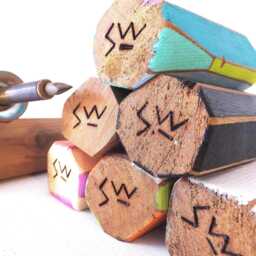 Geometric Wooden Crystal Sculpture Colorful Boho Desk Art - thumbnail 4
