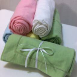 Hemstiched Flannel Baby Receiving Blanket Green Quiltsy Handmade - thumbnail 2