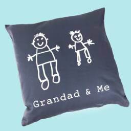 Grandad Personalised Cushion - Childrens Drawing Gift Fathers Day & Me - thumbnail 3