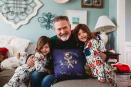 Grandad Personalised Cushion - Childrens Drawing Gift Fathers Day & Me - thumbnail 1