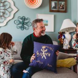Grandad Personalised Cushion - Childrens Drawing Gift Fathers Day & Me - thumbnail 2