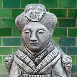 Concrete Asian Woman Statue Handmade Zen Garden Decor Japanese Sculpture Cement Geisha Ornament Chinese Yard Figure Geisha Lover Gift - thumbnail 2