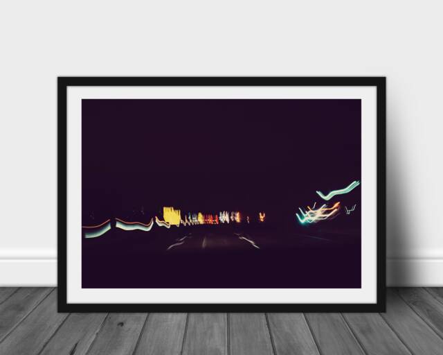 Wall Art - Home Urban Print Cityscape Bokeh Contemporary Nightscape Long Exposure City Lights Light Trail - image 1