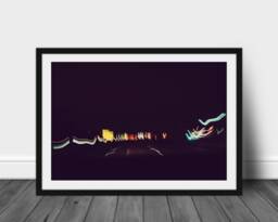 Wall Art - Home Urban Print Cityscape Bokeh Contemporary Nightscape Long Exposure City Lights Light Trail - thumbnail 1
