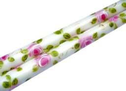 Hand Painted Light Pink Rose Taper Candles, Pretty Romantic Floral Shabby Chic Decor - thumbnail 1