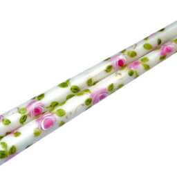 Hand Painted Light Pink Rose Taper Candles, Pretty Romantic Floral Shabby Chic Decor - thumbnail 3