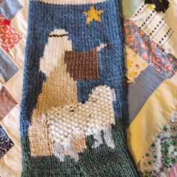 Personalized Hand Knit Shepherd Christmas Stocking - thumbnail 2
