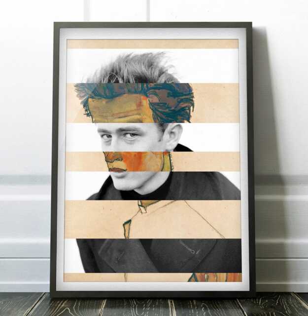 Once A Rebel - James Dean - Egon Schiele Mashup Available As Poster & Canvas - image 1