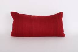 Vintage Turkish Kilim Lumbar Pillow Handwoven Wool Cushion Cover - 12x24 - thumbnail 1