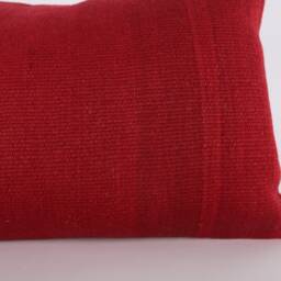 Vintage Turkish Kilim Lumbar Pillow Handwoven Wool Cushion Cover - 12x24 - thumbnail 4